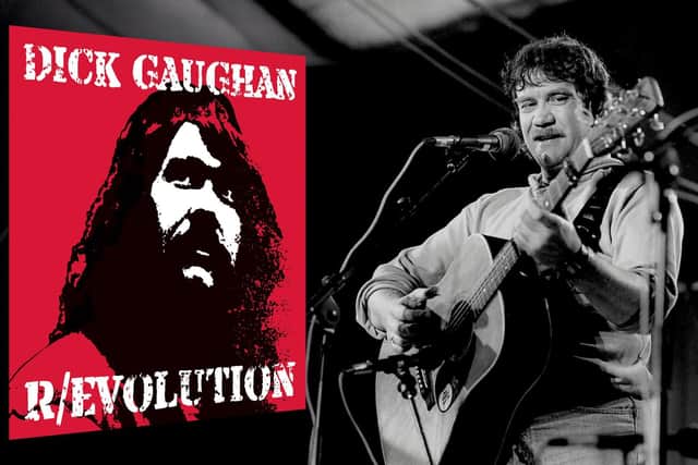 Dick Gaughan forthcoming box set cover and 1990 photo