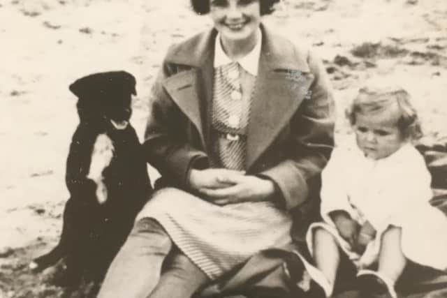 Doreen with mum and dog Toby