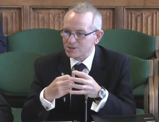 Andrew Trimble from the Renewable Heat Association giving evidence to MPs at a hearing of the Northern Ireland Affairs Committee, at the House of Commons, London