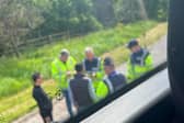 Irish immigration officials checking bus passengers just across the border under Operation Sonnet.