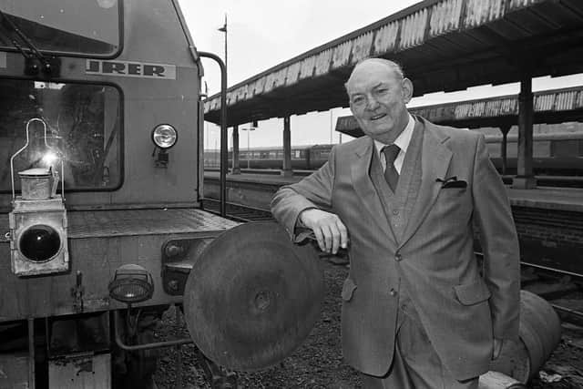 After 49 years working with the railways, Mr Andrew Johnston – the third generation in his family to work on the railways – at the end of January 1981 bade farewell to his colleagues at York Street, Belfast. He began his railway career as a boy porter at the age of 14½. In this photograph from the time he is pictured surrounded by the scenes he had known so well – he had seen the great steam engines make way for the diesel-driven variety. Picture: News Letter archives