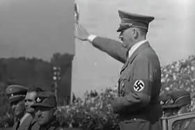 Hitler saluting massed ranks of Nazi soldiers and party supporters, Germany, 1937. He had taken power in 1933, and instituted a series of racist policies ultimately culminating in the Holocaust