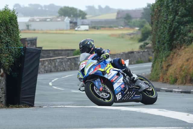 Cork man Mike Browne on the Burrows Engineering/RK Racing BMW in first practice at the Southern 100. Picture: Dave Kneen/Pacemaker Press
