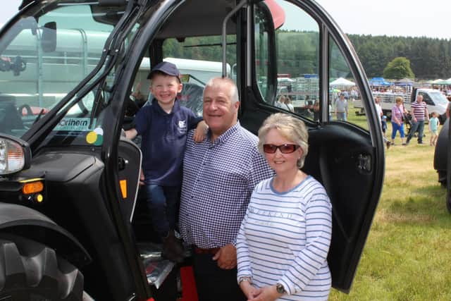 Enjoying their day at Armagh Show 2023,  from left: Charlie, Robin and Noelle Trimble, from Rathfriland in Co Down