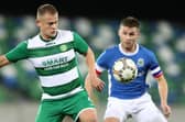 Artur Kopyt in action for Donegal Celtic against Linfield in September 2016. (Photo by William Cherry/Presseye)