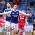 Teenager Paul McGovern celebrates scoring last season for Glenavon, with the forward's form securing a summer switch to Falkirk in the Scottish Premiership. (Photo by Alan Weir/Pacemaker Press)