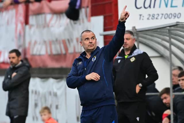 Dungannon Swifts manager Rodney McAree marked his return as boss in spectacular style as his side produced a thrilling comeback to draw 4-4 against Larne