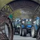 An image of tractors leading the protest in Strabane / Lifford on Saturday; meanwhile a string of other protests have failed to materialise