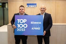 Professional services firm KPMG has been revealed as the new sponsor of the Ulster Business Top 100 Northern Ireland Companies edition. Pictured are John Mulgrew, editor of Ulster Business and Johnny Hanna, partner in charge of KPMG in Northern Ireland
