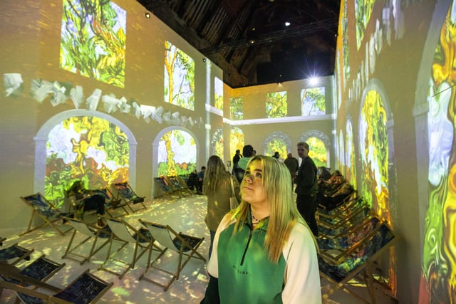 Evvie Bishop at Van Gogh: The Immersive Experience exhibition at Carlisle Memorial Church in Belfast