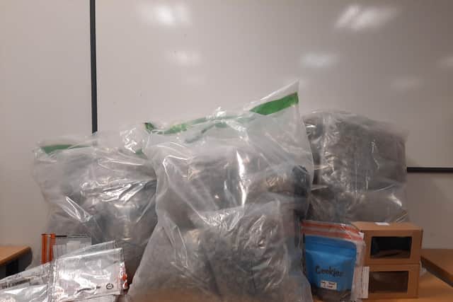 Some of the drugs seized by police during a search of a property in the Fintona area