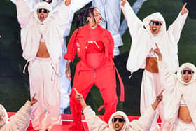 Rihanna performs during the Apple Music halftime show at Super Bowl LVII, between Kansas City Chiefs and Philadelphia Eagles, held at State Farm Stadium in Glendale. Picture date: Sunday February 12, 2023. PA Photo. Anthony Behar/PA Wire via SIPA.