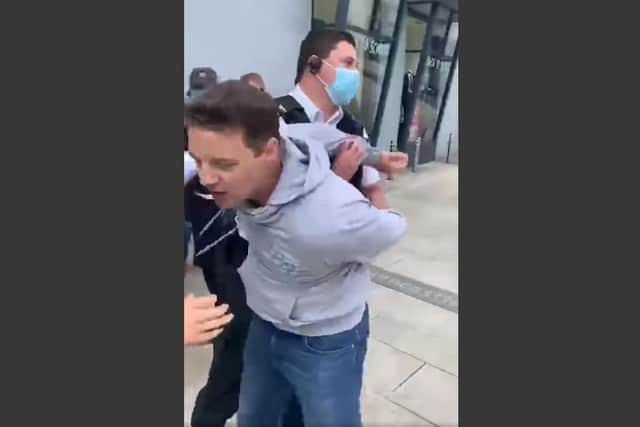 Preacher Ryan Williamson, 44, was arrested by PSNI officers for suspected disorderly behaviour after refusing to stop preaching in Larne town centre in 2021. The case against him was brought to court in Ballymena where he was aquitted of the charge.