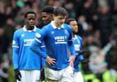 Mikey Moore and Rangers players following the Scottish Premiership draw at Ibrox against Celtic. (Photo by Steve Welsh/PA Wire)