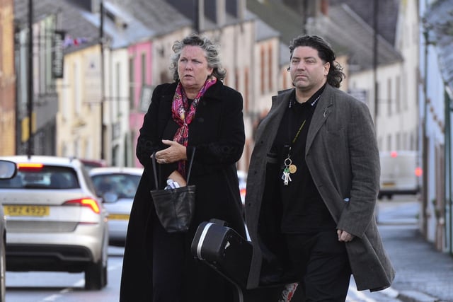 Singer Brian Kennedy pictured at the funeral in Comber.