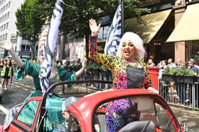 People taking part in the Belfast Pride Parade 2023. The parade started in 1991 and over the last 30 years has grown to be the largest single parade in Northern Ireland. Picture date: Saturday July 29, 2023. PA Photo: Oliver McVeigh/PA Wire