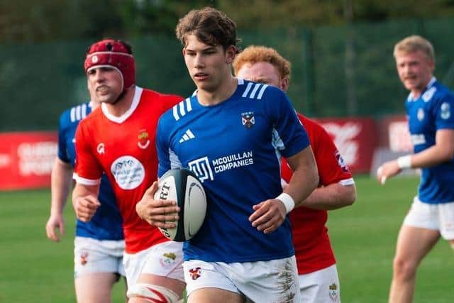 Jed Findlay on show this season for Queen's. (Photo by Queen's RFC)