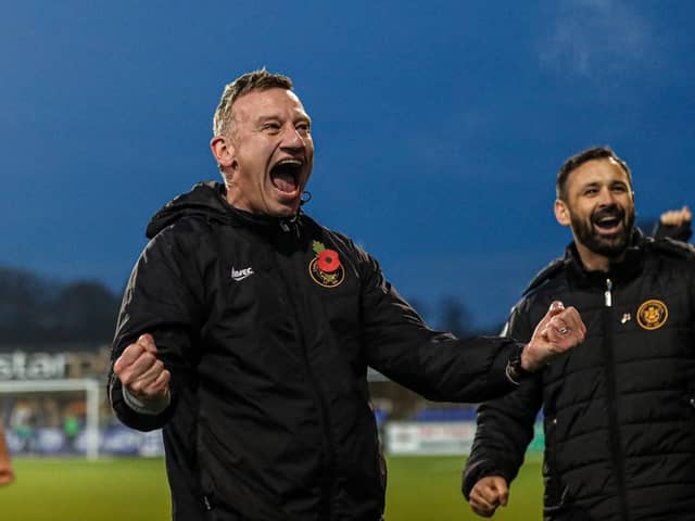 Stuart King shows exactly what a second consecutive away Premiership victory means as his side defeated Dungannon Swifts 3-2 at Stangmore Park