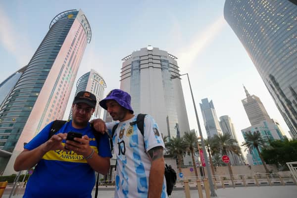 Argentina fans in Doha ahead of the FIFA World Cup 2022 in Qatar. Picture date: Friday November 18, 2022.
