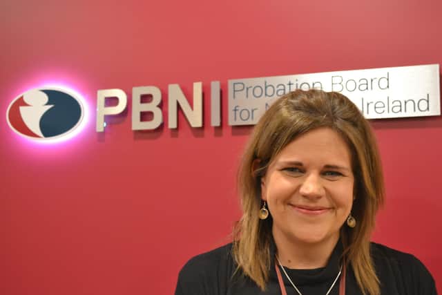 PBNI assistant director Gillian Montgomery. Staff from the Probation Board for Northern Ireland have been briefing justice staff in England about the operation of the substance misuse court, which has been running at Laganside Magistrates' Court in Belfast. Through the programme an offender signs up to a strict treatment plan aimed at tackling their substance misuse, instead of going immediately to prison. Issue date: Sunday October 8, 2023. PA Photo. See PA story ULSTER Probation. Photo credit should read: Probation Board for Northern Ireland/PA Wire 

NOTE TO EDITORS: This handout photo may only be used in for editorial reporting purposes for the contemporaneous illustration of events, things or the people in the image or facts mentioned in the caption. Reuse of the picture may require further permission from the copyright holder.