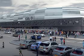 A computer generated image of Casement Park following the rebuilding project. Ulster GAA