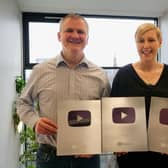 Northern Ireland couple Ciaran and Michelle Connolly have received three silver YouTube plaques, celebrating the remarkable success of their three channels, ProfileTree, ConnollyCove and LearningMole