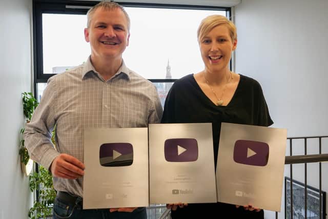 Northern Ireland couple Ciaran and Michelle Connolly have received three silver YouTube plaques, celebrating the remarkable success of their three channels, ProfileTree, ConnollyCove and LearningMole