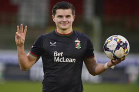 Glentoran’s Daire O’Connor scored a first career hat-trick in their 8-2 Premiership victory over Newry City. PIC: Arthur Allison/Pacemaker Press.