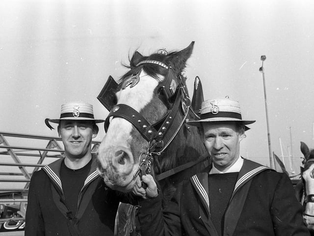 Pictured in February 1992 are coastguards Ian Jameson and Lindsay Hanna who are pictured recapturing a bygone era of horse-drawn coastguard carts with the help of their four-legged friend Jim. They were attending the official opening of Bregenz House, the new home of the NI Coastguards, on Bangor’s seafront. The building was opened by Minister for Shipping Patrick McLaughlin. The three-storey building, which cost £750,000, houses the most sophisticated communication and computer equipment available. The move away from the nearby Orlock Head, where it had been based since the 1830s, had been far from popular with Bangor residents. Bregenz House had been criticised for blocking the view of the sea. Picture: News Letter archives