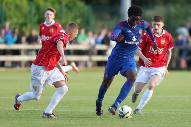 County Antrim and Manchester United competing across the boys' premier section. (Photo by Brian Little/PressEye)