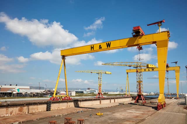 Samson & Goliath, the two iconic yellow Harland & Wolff cranes that dominate the skyline of Belfast’s docks