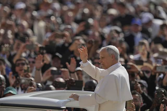 Pope Leo XIV gives first major address at inauguration attended by ...