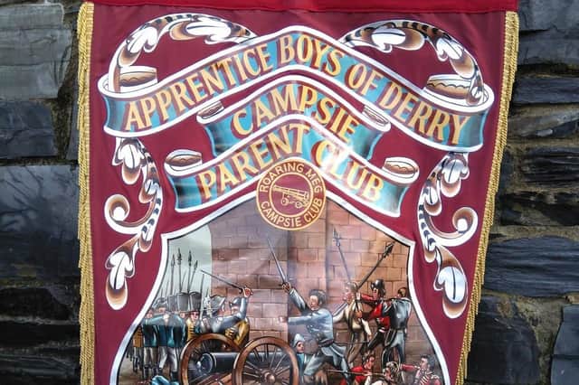 The bannerette of the Apprentice Boys club named after Henry Campsie, one of the 'brave thirteen' who shut the gates of Londonderry in December 1688