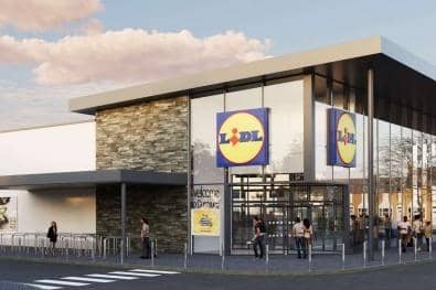 CGI image of how the proposed new Lidl store at Kingsway Dunmurry could look if planning permission is granted. Credit Planning Portal