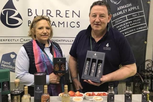 UK Trade ambassadors Susie Hamilton Stubber and Bob McDonald of Burren Balsamics in Richhill in Co Armagh