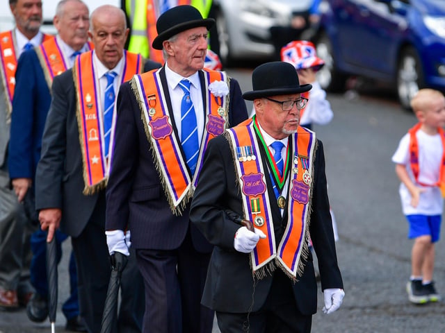 The Twelfth celebrations in Coleraine, hosted by Macosquin District LOL No. 8 parade though the town. 
Visiting districts to Coleraine include City of Londonderry Grand Orange Lodge; Coleraine District LOL No. 2; and Limavady District LOL No. 6.
There will also be extended to 10 visiting Brethren who will be travelling from Harthill District, Scotland. The main parade will left from Union Street at noon.
Photo - Andrew McCarroll/ Pacemaker Press