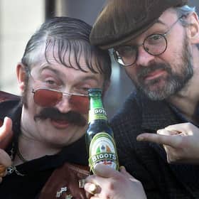 Martin Reid (left) played 'Uncle Andy' and Tim McGarry played 'Da' in Give My Head Peace, which has now been axed due to cutbacks.