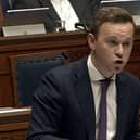 Alliance MLA Eoin Tennyson took questions from across the Assembly on his bill to outlaw 'conversion practices'.