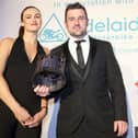 Michael Dunlop was presented with the Greenlight Television King of the Roads trophy by Libby Herdman at the Adelaide Irish Motorbike Awards in Belfast