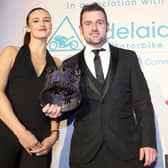 Michael Dunlop was presented with the Greenlight Television King of the Roads trophy by Libby Herdman at the Adelaide Irish Motorbike Awards in Belfast