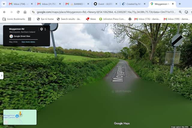 The Moygannon Road in Warrenpoint. Photo by Google