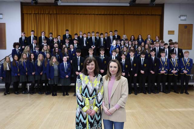 Amy Adair-McCourt (second left) and Charlotte Weir, Principal of Belfast High School, are pictured with some of the 100 Belfast High pupils set to get a potentially life-saving scan during Heart Month. 

Amy Adair-McCourt, from Jordanstown, lost her brother, Nicky (Nick) Adair, a former Belfast High pupil, to SADS in March 2020 and since then has been passionate about letting as many people across Northern Ireland as possible know about the hidden dangers of SADS.  

To help get more children scanned you can donate here, https://www.justgiving.com/crowdfunding/fornicky.