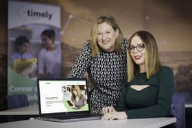 Timely Careers, Northern Ireland’s first support service and jobs platform specialising in only flexible, part time, job share and term time job opportunities, has been launched. Pictured are Roseann Kelly, MBE and Vanessa Milliken Timely Careers