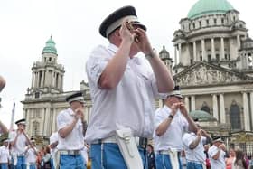 Generic image of Belfast city marchers, Twelfth, 2018