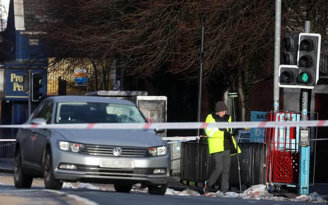 The scene on the Antrim Road where a pedestrian died following a road traffic accident.  The road remains closed in both directions. Picture by Jonathan Porter/PressEye
