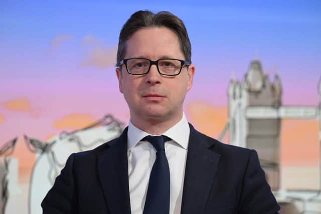 Aappearing on the BBC1 current affairs programme, Sunday with Laura Kuenssberg, shadow Northern Ireland secretary Alex Burghart said everyone other than the Prime Minister is being 'thrown under the bus'. Photo: Jeff Overs/BBC/PA Wire