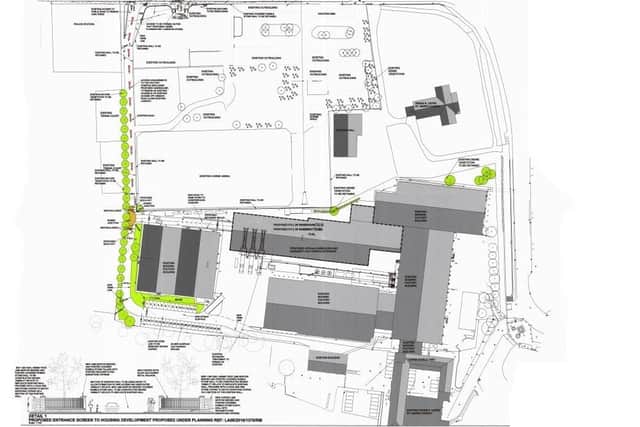 An aerial view of the Tayto Castle complex, including the approved new warehouse to be built on the site. Image: ABC planning portal
