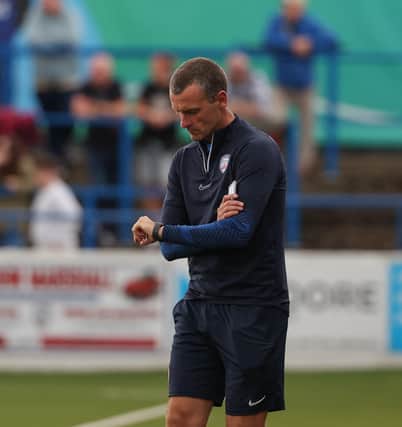 Coleraine manager Oran Kearney pictured during today's defeat to Hamilton at The Showgrounds