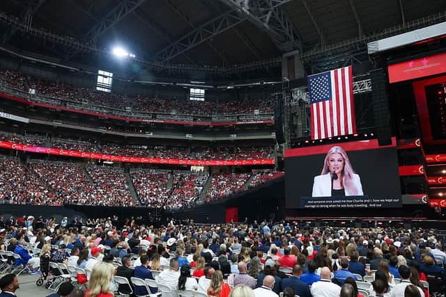 The crowd inside State Farm Stadium for the memorial service (photo by Joe Raedle/Getty Images)