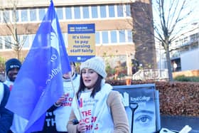 Nurses on the picket line at the City Hospital in  Belfast on Thursday  in a 12-hour strike, which is the largest action of its kind in NHS history. Pic Colm Lenaghan/ Pacemaker